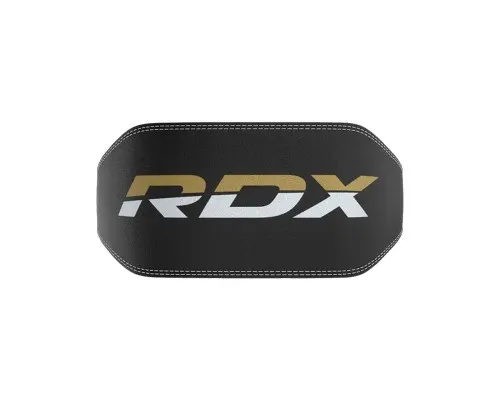 Атлетический пояс RDX 6 шкіряний Black Gold S (WBS-6RB-S)