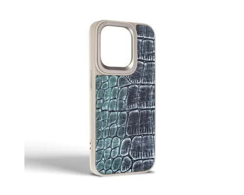 Чохол до мобільного телефона Harder Glamorous Croco Apple iPhone 15 Pro Grey Green (ARM76761)