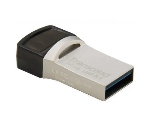 USB флеш накопичувач Transcend 32GB JetFlash 890S Silver USB 3.1 (TS32GJF890S)