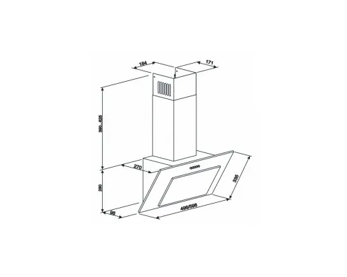 Вытяжка кухонная Eleyus VERTICAL 1000 60 WH