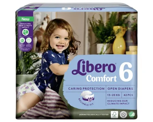 Підгузки Libero Comfort Розмір 6 (13-20 кг) 42 шт (7322541757049)