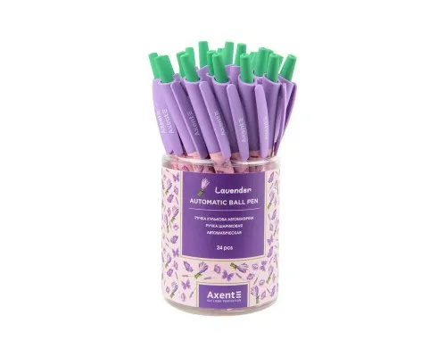 Ручка шариковая Axent автоматическая Lavender, синяя (AB1090-27-A)