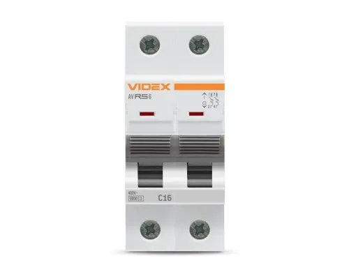 Автоматичний вимикач Videx RS6 RESIST 2п 16А 6кА С (VF-RS6-AV2C16)