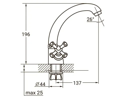 Смеситель AQUATICA PL-4B355C