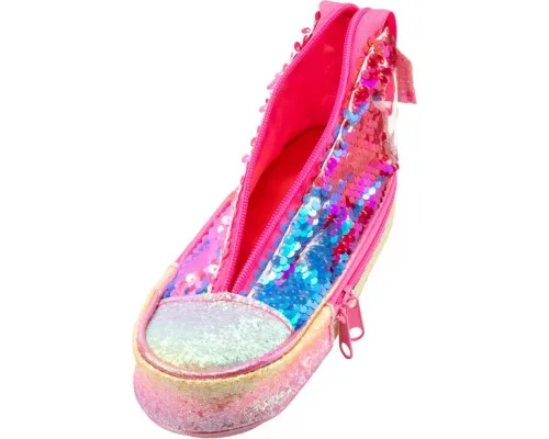 Пенал Cool For School у формі кеда з паєтками 2 відділення Рожевий (5987-pink)