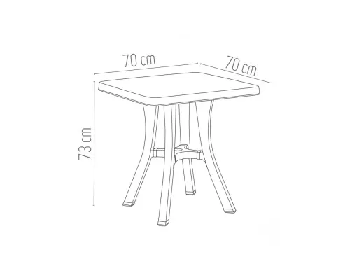 Стол садовый Irak Plastik Royal 70х70 см зеленый (5736)
