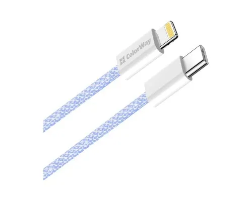 Дата кабель USB-C to Lightning 1.0m 27W purple ColorWay (CW-CBPDCL061-PU)