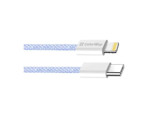 Дата кабель USB-C to Lightning 1.0m 27W purple ColorWay (CW-CBPDCL061-PU)