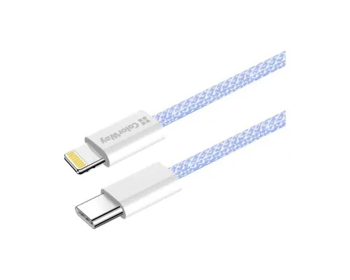 Дата кабель USB-C to Lightning 1.0m 27W purple ColorWay (CW-CBPDCL061-PU)