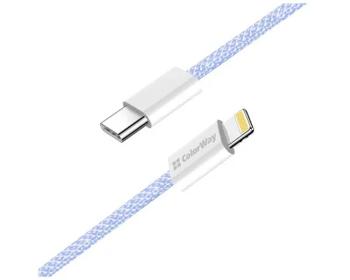 Дата кабель USB-C to Lightning 1.0m 27W purple ColorWay (CW-CBPDCL061-PU)
