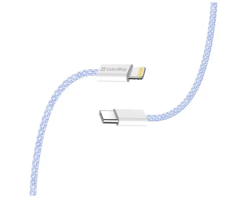 Дата кабель USB-C to Lightning 1.0m 27W purple ColorWay (CW-CBPDCL061-PU)