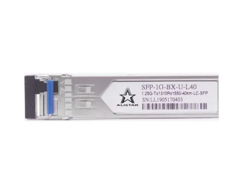 Модуль SFP Alistar Модуль SFP 1000BASE-BX 1SM WDM LC 40KM TX1310/RX1550nm DDM (SFP-1G-BX-U-L40)