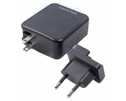 Зарядний пристрій Maxxter 1USB-A + 2USB-C (PD 65W+PD 18W + QC 3.0) (WC-PD65W-01)