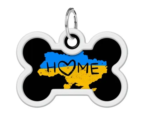 Адресник для тварин WAUDOG Smart ID з QR паспортом Дім, кістка 40х28 мм (0640-0230)