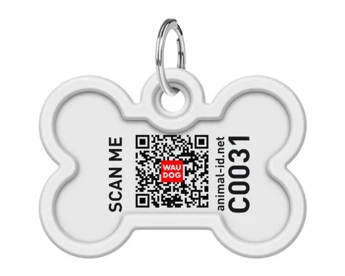 Адресник для тварин WAUDOG Smart ID з QR паспортом Дім, кістка 40х28 мм (0640-0230)