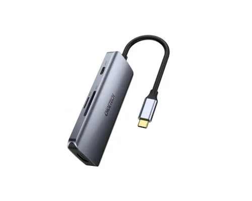 Концентратор Choetech USB-C 7-in-1 (HDMI/PD/CR/USB-A/USB-C) alum (HUB-M19-GY)