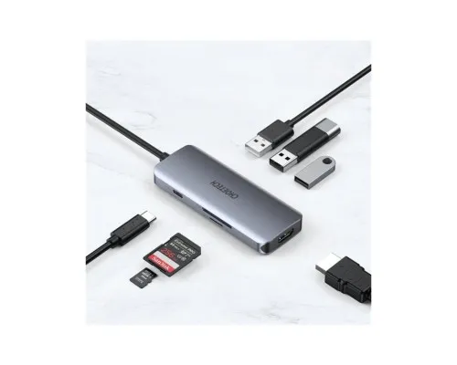 Концентратор Choetech USB-C 7-in-1 (HDMI/PD/CR/USB-A/USB-C) alum (HUB-M19-GY)