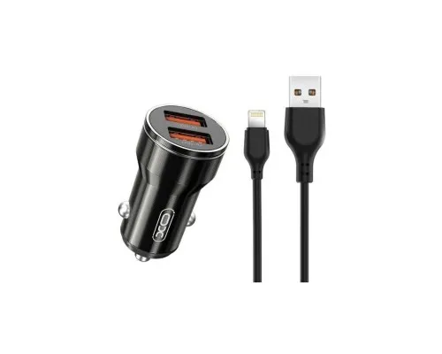 Зарядний пристрій XO CC48 Smart Metal 2USB + cable Lightning (XO-CC48i-BK)