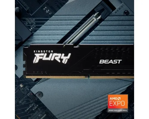 Модуль памяті для компютера DDR5 64GB (2x32GB) 5200 MHz Beast Black Kingston Fury (ex.HyperX) (KF552C36BBEK2-64)