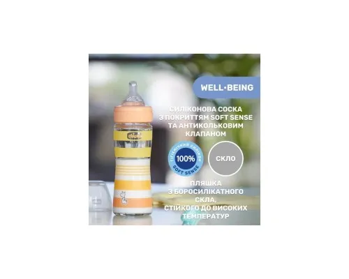 Пляшечка для годування Chicco Well-Being Colors з силіконовою соскою 0м+ 240 мл Помаранчева (28721.31)