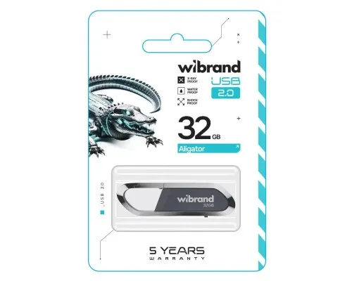USB флеш накопичувач Wibrand 32GB Aligator Grey USB 2.0 (WI2.0/AL32U7G)