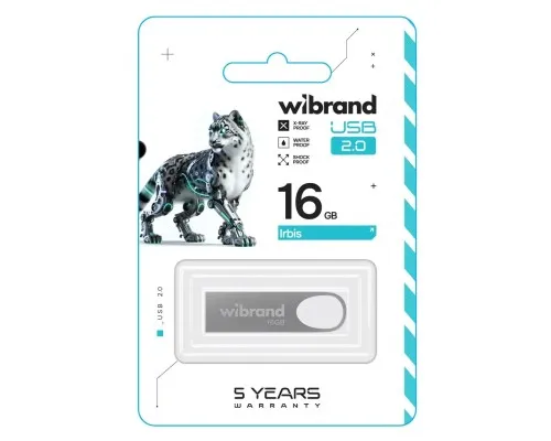 USB флеш накопитель Wibrand 16GB Irbis Silver USB 2.0 (WI2.0/IR16U3S)