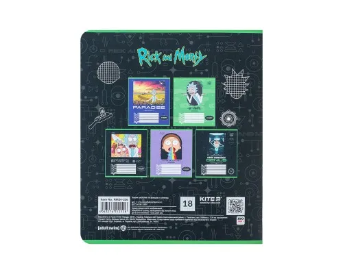 Тетрадь Kite Rick and Morty 18 листов, клетка (RM24-236)