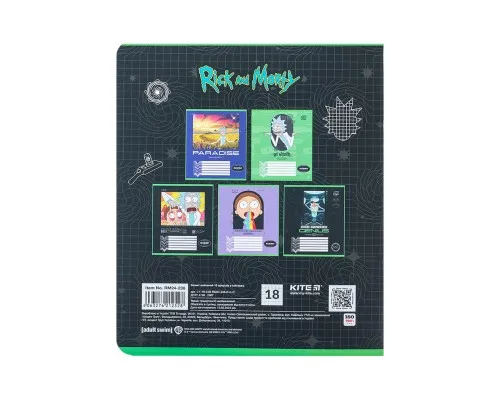 Тетрадь Kite Rick and Morty 18 листов, клетка (RM24-236)