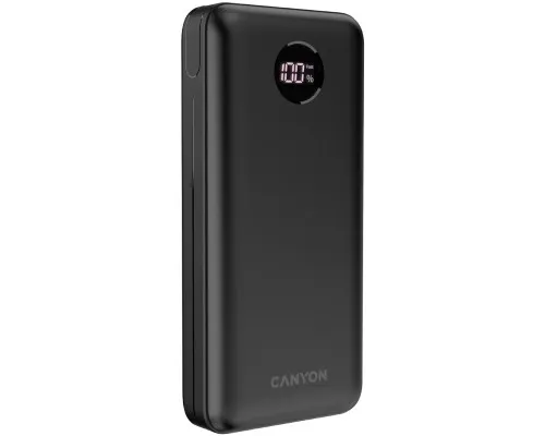 Батарея універсальна Canyon PB-2002 20000mAh, PD/20W, QC/3.0, Black (CNE-CPB2002B)