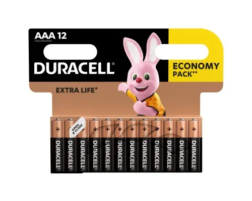 Батарейка Duracell AAA лужні 12 шт. в упаковці (5000394109254 / 81545432)