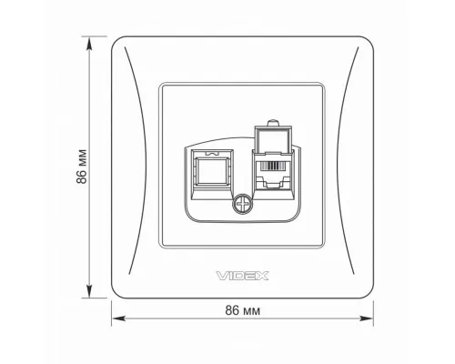 Телефонна розетка Videx BINERA CAT3 (VF-BNSK1TF3-W)