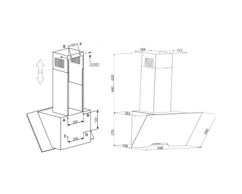 Вытяжка кухонная Eleyus SPECTRA 1000 LED 60 BL