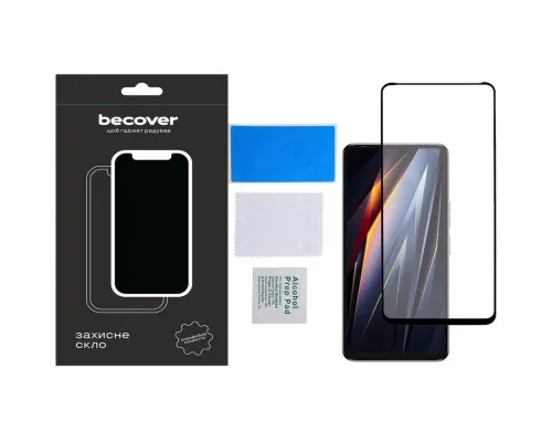 Стекло защитное BeCover Tecno POVA Neo 3 (LH6n) Black (710045)