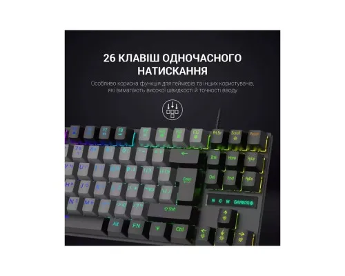 Клавіатура GamePro MK100B Blue Switch LED USB Black (MK100B)