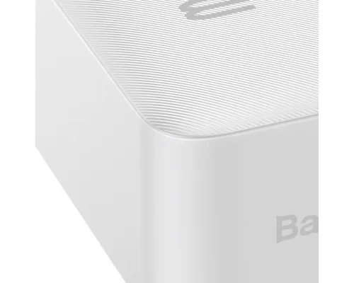 Батарея універсальна Baseus Bipow 30000mAh, 15W, USB-C/3A, 2*USB-A/3A(max.), +cable, white (PPBD050202)