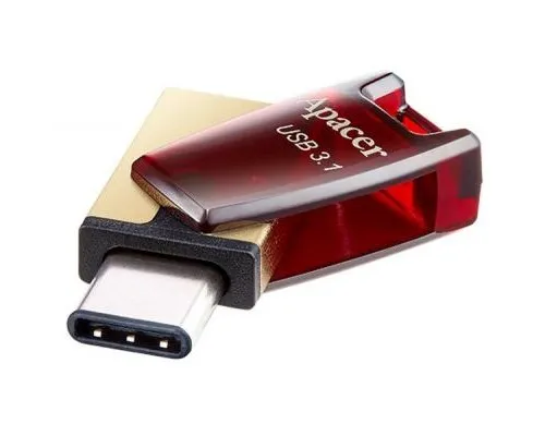 USB флеш накопитель Apacer 64GB AH180 Red Type-C Dual USB 3.1 (AP64GAH180R-1)