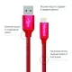 Дата кабель Кабель Colorway USB - Apple Lightning 2.1А 1м червоний ColorWay (CW-CBUL004-RD)