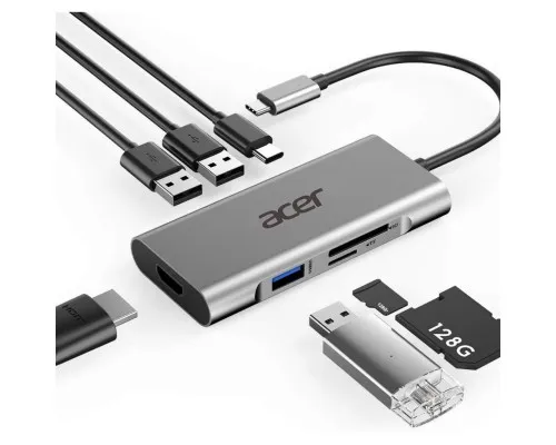 Порт-реплікатор Acer 7in1 Type C dongle 1 x HDMI, 3 x USB3.2, 1 x SD/TF, 1 x PD (HP.DSCAB.008)