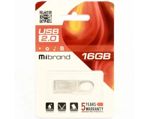 USB флеш накопитель Mibrand 16GB Irbis Silver USB 2.0 (MI2.0/IR16U3S)