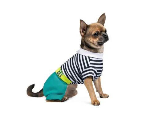 Костюм для тварин Pet Fashion Strip S чорно-білий з бірюзовим (4823082424900)