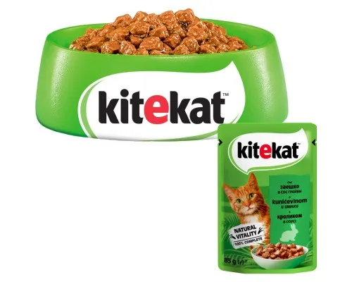 Влажный корм для кошек Kitekat с кроликом в соусе 85 г (5900951307324)