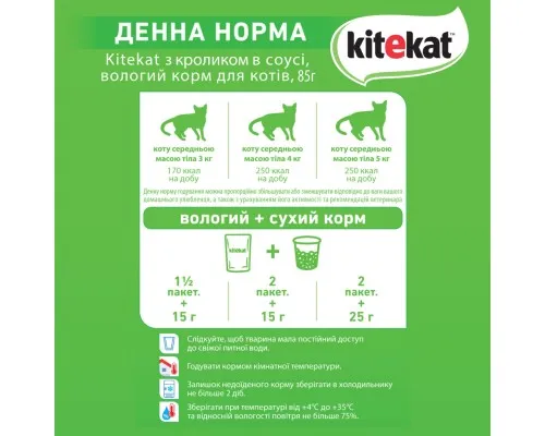 Влажный корм для кошек Kitekat с кроликом в соусе 85 г (5900951307324)