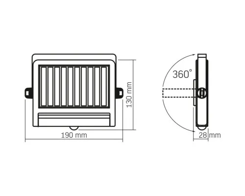 Прожектор Videx IP54 600Lm 5000K Сенсорний (VL-WLSO-025-S)