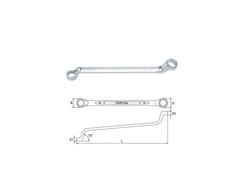 Ключ Toptul гаечный накидной (угол 75°) 17х19мм (AAEI1719)
