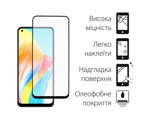 Скло захисне Dengos Full Glue Oppo A78 4G (black) (TGFG-313)