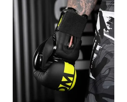 Боксерські рукавички Phantom Apex Elastic Neon Black/Yellow 16 унцій (PHBG2300-16)