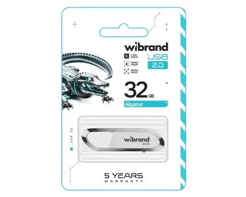 USB флеш накопитель Wibrand 32GB Aligator White USB 2.0 (WI2.0/AL32U7W)