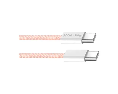 Дата кабель USB-C to USB-C 1.0m 60W 3.0А pink ColorWay (CW-CBPDCC061-P)