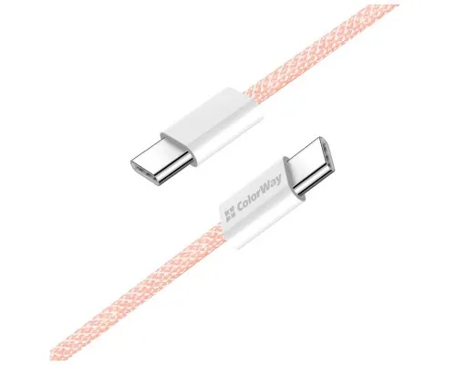 Дата кабель USB-C to USB-C 1.0m 60W 3.0А pink ColorWay (CW-CBPDCC061-P)
