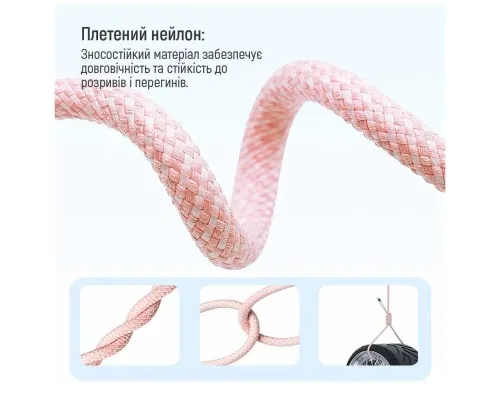 Дата кабель USB-C to USB-C 1.0m 60W 3.0А pink ColorWay (CW-CBPDCC061-P)